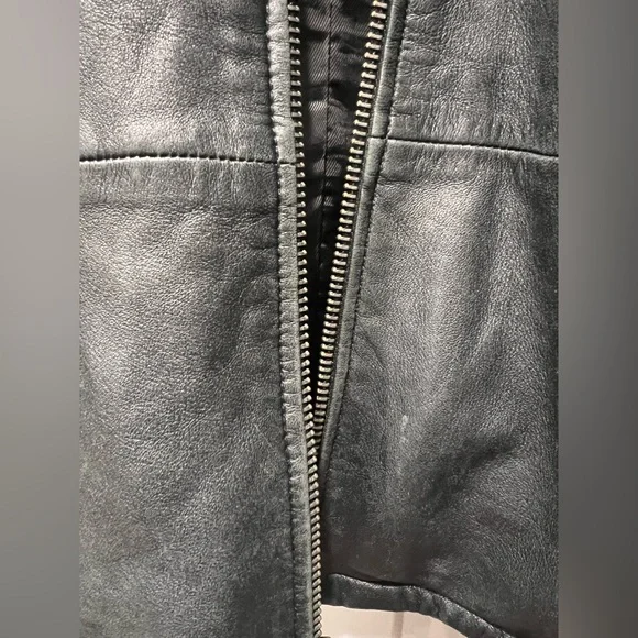 John Varvatos Black Sheepskin Leather Jacket - Men's Small - Soft & Sleek
